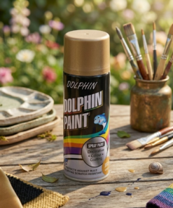 Dolphin Chrome Gold Spray Paint 300ml – High Shine Metallic Finish Spray
