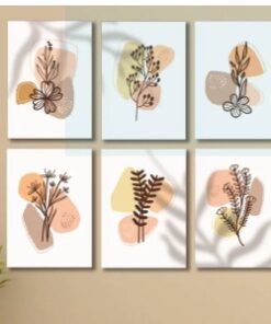 Set of 6 Wall Art Wooden Phototile Frames Spiritual Vibe Elegant Home Interior Wall Decor