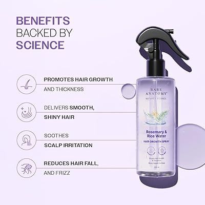 Bare Anatomy Rosemary & Rice Water Hair Growth Spray – 200ml | Strengthen & Thicken Hair | Made In India - Image 2