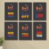 Set of 6 Gym Wall Art Wooden Phototile Frames for Wall Decor
