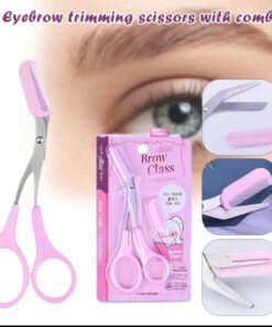 Eyebrow Scissors with Comb | Precision Cutting Scissors for Eyebrow Shaping & Grooming (Random Colour)
