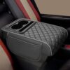Car Armrest Cushion with Cup Holder & Storage Box – PU Leather Center Console Organizer Cover | Universal Fit - Image 2