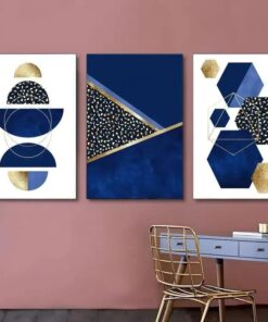 Set Of 3 Sticky Wooden Canvas Frames For Wall Decore Aesthatic Art / Sticky Phototiles For Room Wall Decoration
