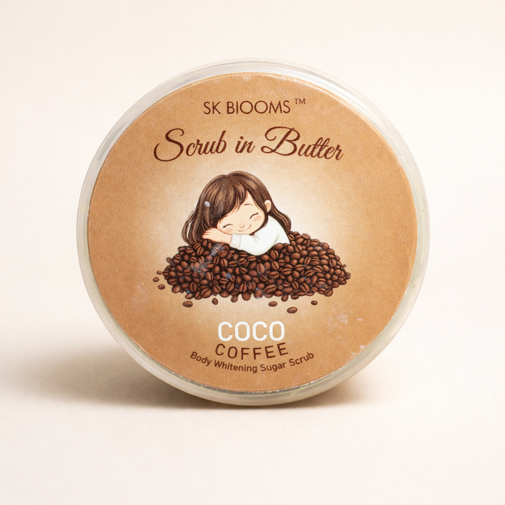 SK Blooms Coco Coffee Scrub in Butter | 2-in-1 Body Whitening Sugar Scrub | Natural Exfoliating & Moisturizing Skin Care - Image 2