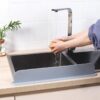 Reusable Silicone Sink Splash Guard – 14 Inch Splashproof Countertop Water Barrier With suction (Random Color)