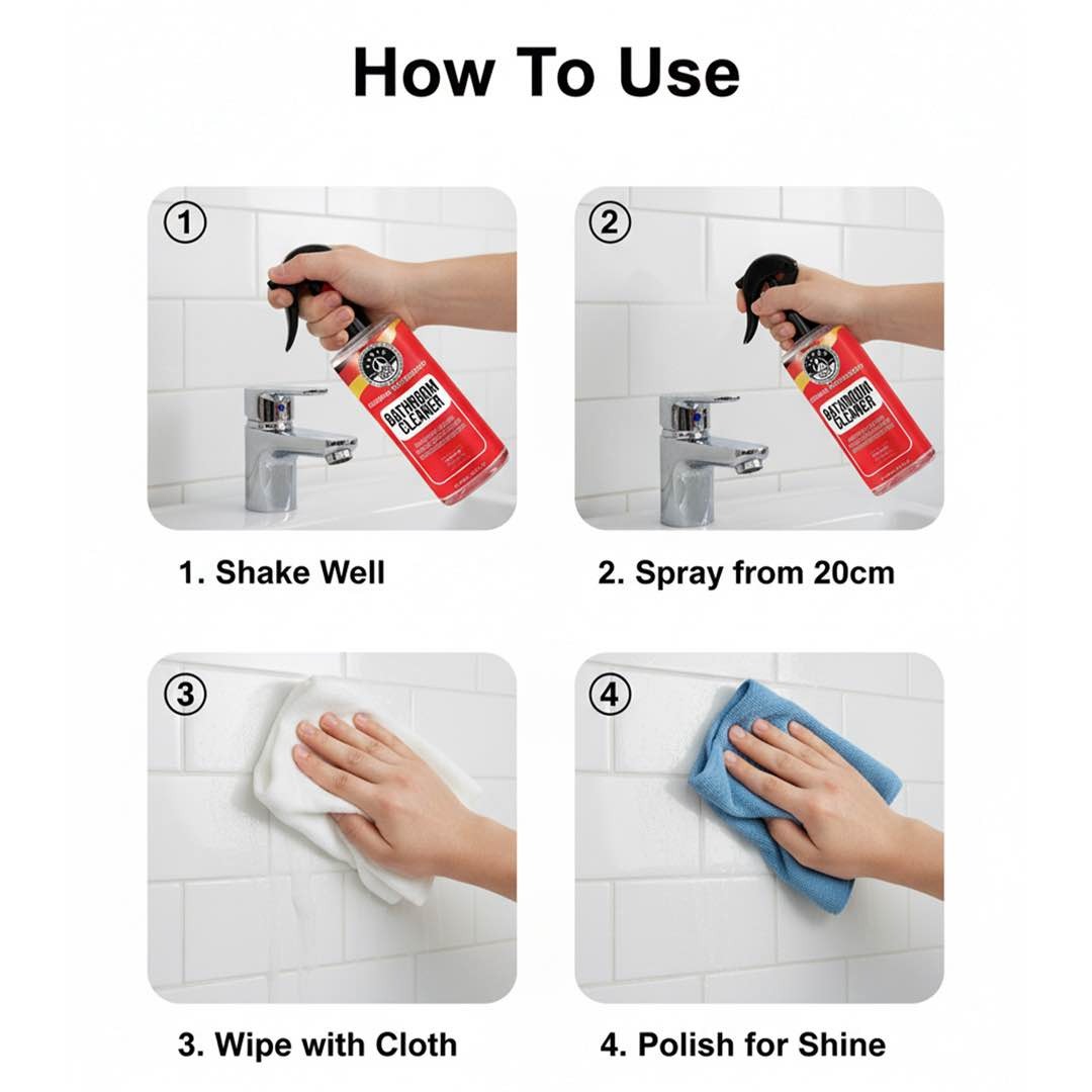 Three Guys Bathroom Cleaner 250ml Powerful Germ Killing Soap Scum Remover With Streak Free Shine - Image 2