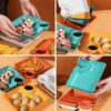 4 Pcs Snack Plate Set | Clear Plastic Dinner Plates, Condiment Containers & Serving Trays | Random Colour - Image 3