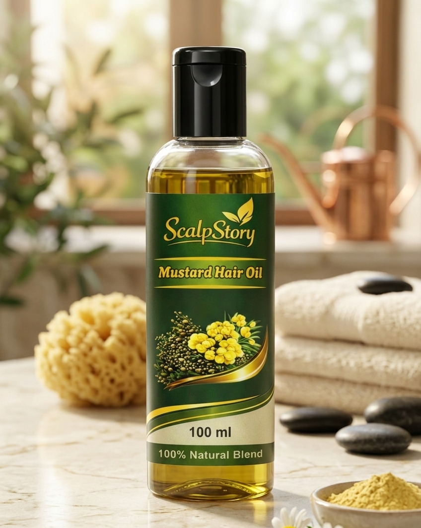 Mustard Hair Oil | Natural Nourishment | Strong, Thick & Shiny Hair | Hair Fall Control & Growth Support | 100Ml - Image 3