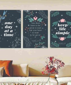 Set Of 3 Motivational Sticky Canvas Frames For Wall Decore / Sticky Phototiles