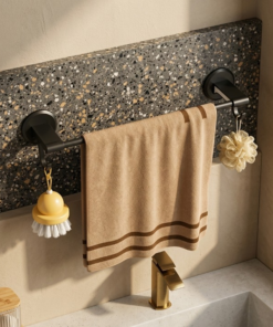 Simple Multifunctional Towel Bar | No-Drill Wall Mounted Bathroom Organizer | Strong Load-Bearing 10kg | 50cm