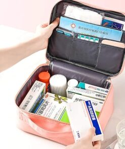 Empty Medicine Pills Storage Box Organizer | First Aid Kit Medicine Bag Portable Waterproof Outdoor Travel (Random color)