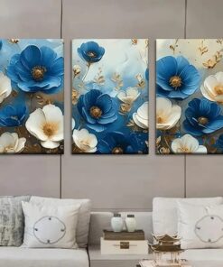 Set Of 3 Sticky Wooden Canvas Frames For Wall Decore Aesthatic Art / Sticky Phototiles For Room Wall Decoration