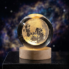 3D Galaxy Crystal Ball Lamp with Wooden LED Base – Decorative Night Light (Only Moon Shape) - Image 3