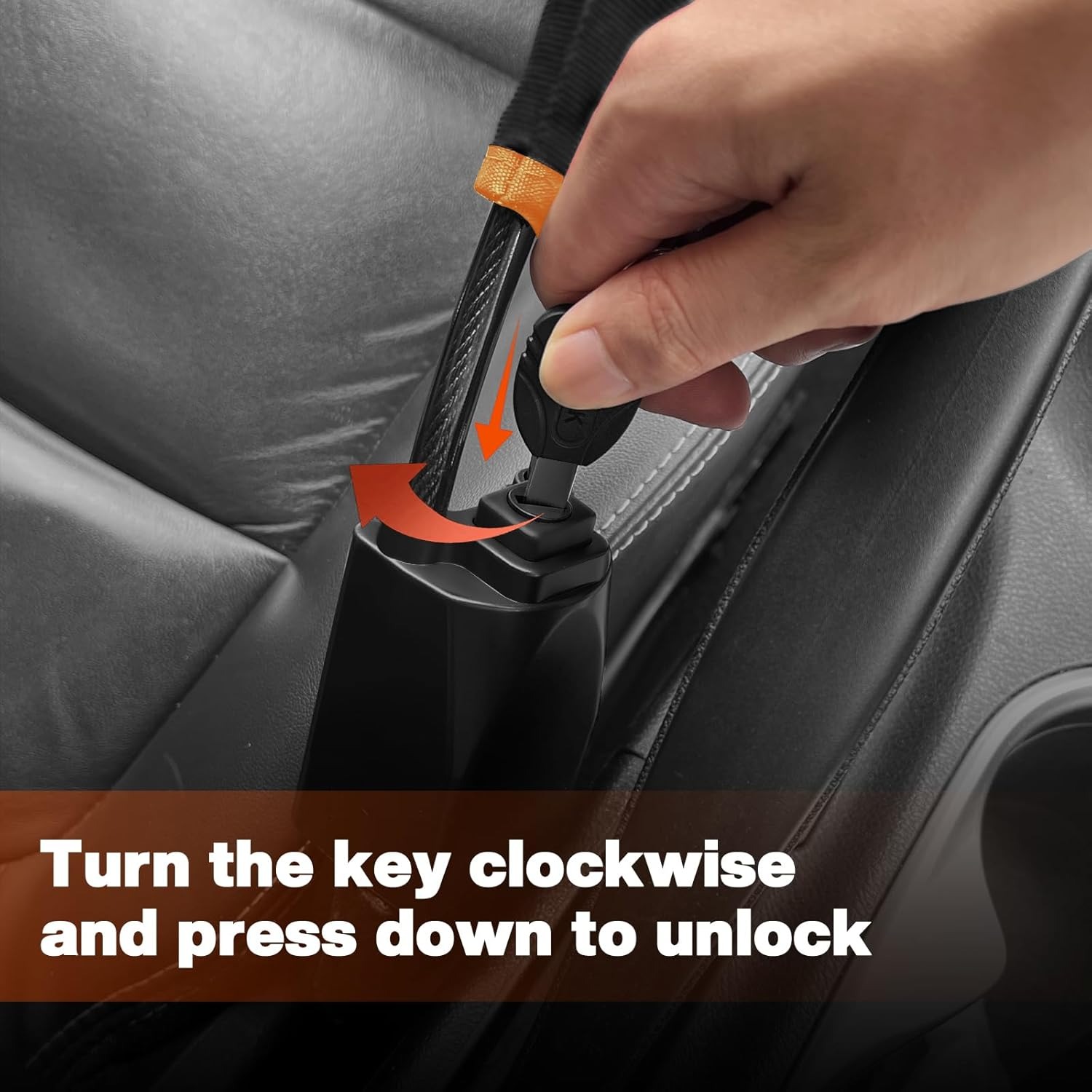 Car Steering Lock with Seat Belt Buckles Anti Theft Protection Device with three keys - Image 4