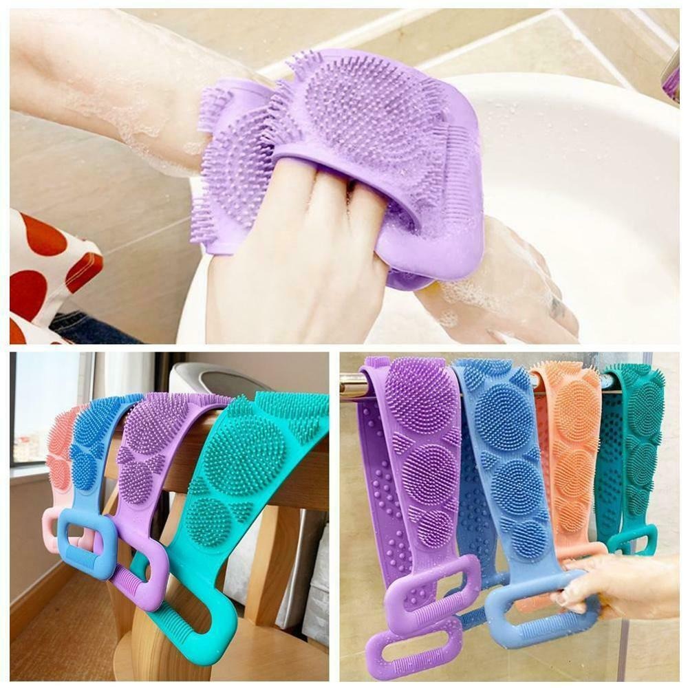Silicone Bath Body Brush Soft Rubbing Exfoliating Massage For Back Cleaning High Quality Bathroom Accessories | Random Colour - Image 4