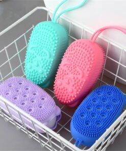 Silicone Body Scrubber Bath Sponge – Soft Exfoliating Shower Brush for Men & Women (Random Color)