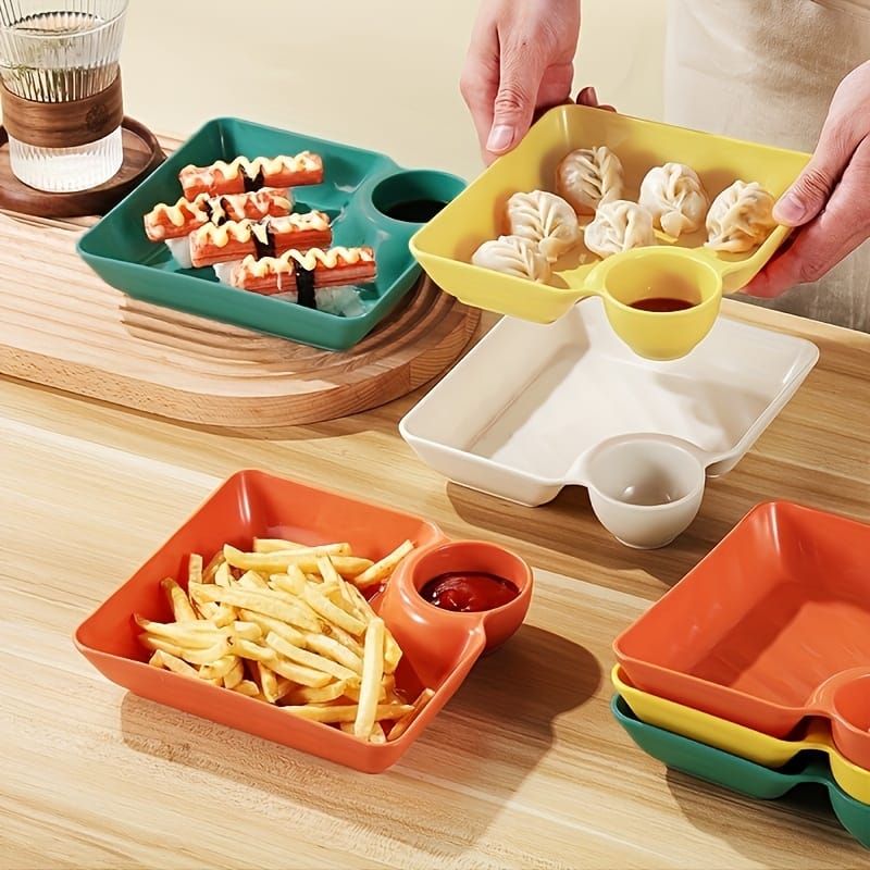 4-Piece Colorful Serving Platter Set – BPA-Free Snack