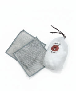 Combo Deal – 2 Pcs Metal Wire Cleaning Cloths with 1 Bear Design Food Cover Packet – Kitchen Cleaning & Food Protection Set