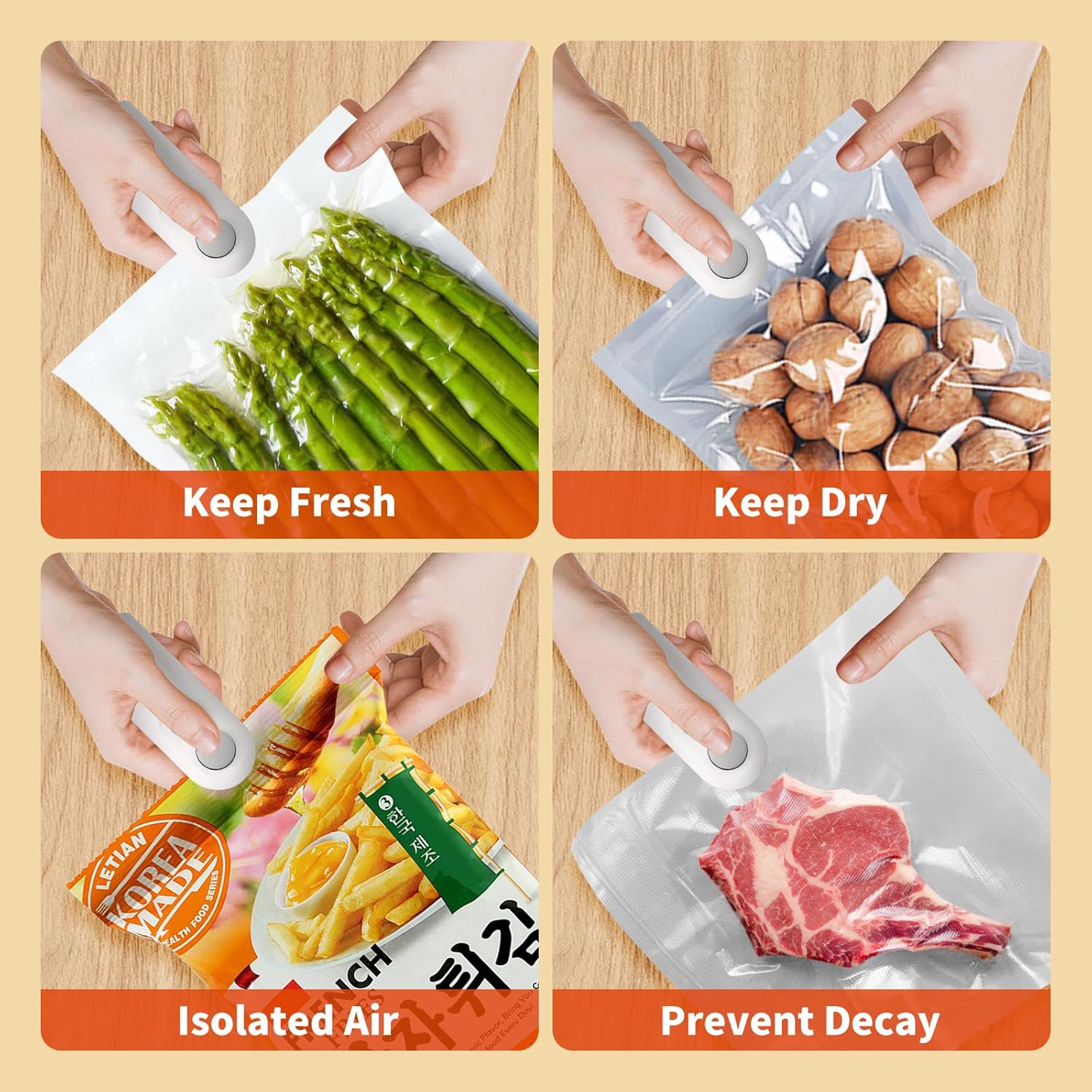 Heat Sealing Machine 2 in 1 Cutting and Sealer USB Rechargeable Food Sealer Mini Sealer for Snack Storage Food Sealer for Chip Bags