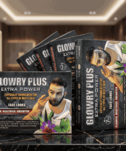 GLOWRY PLUS Extra Power Mud Mask for Men | Deep Pore Cleanser & Oil Control Face Mask | Natural Skin Brightening & Cooling Mud Mask