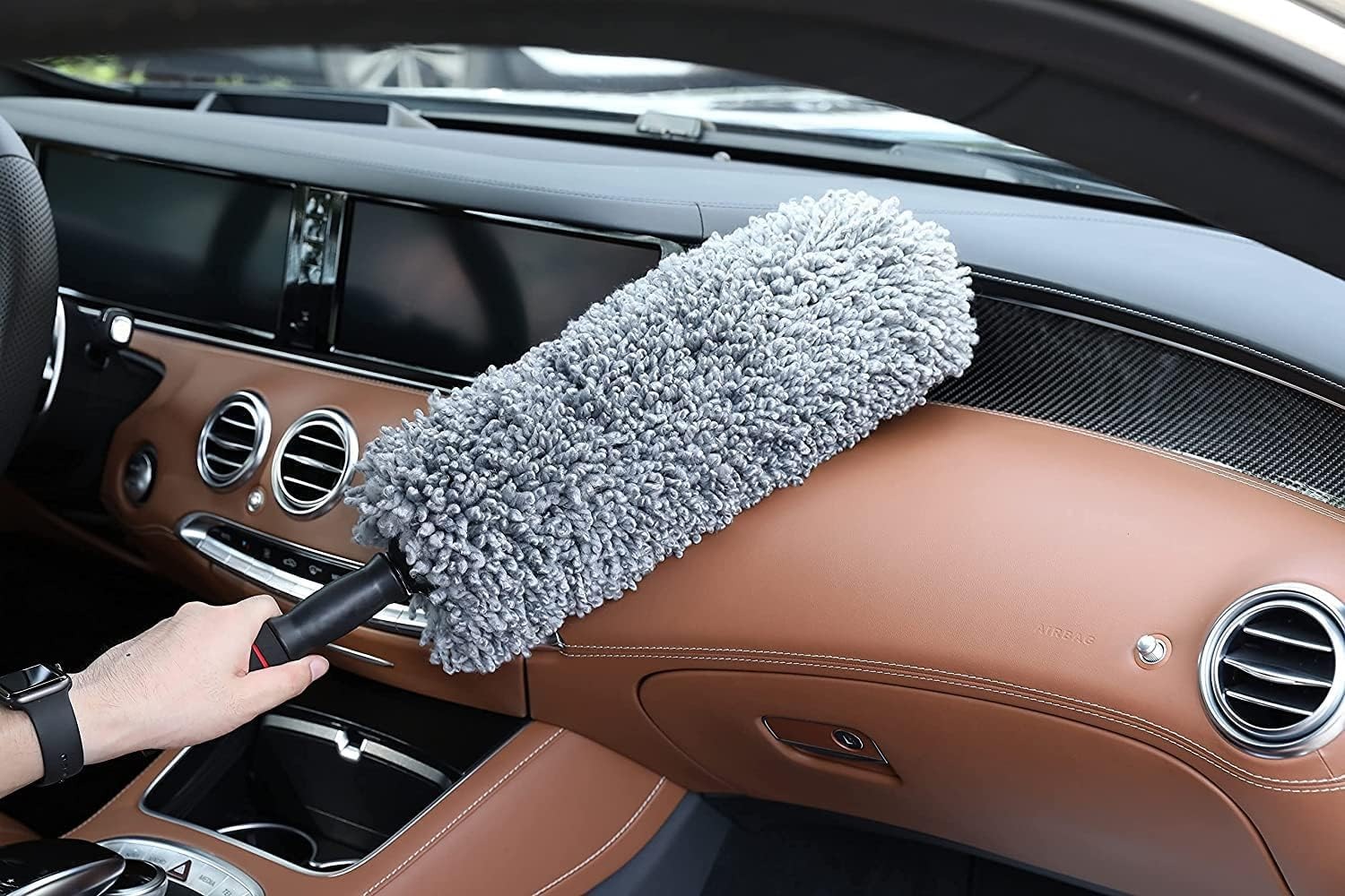 Premium Microfiber Car Duster Kit with Telescopic Handle – Scratch-Free Interior & Exterior Cleaning Brush for Cars