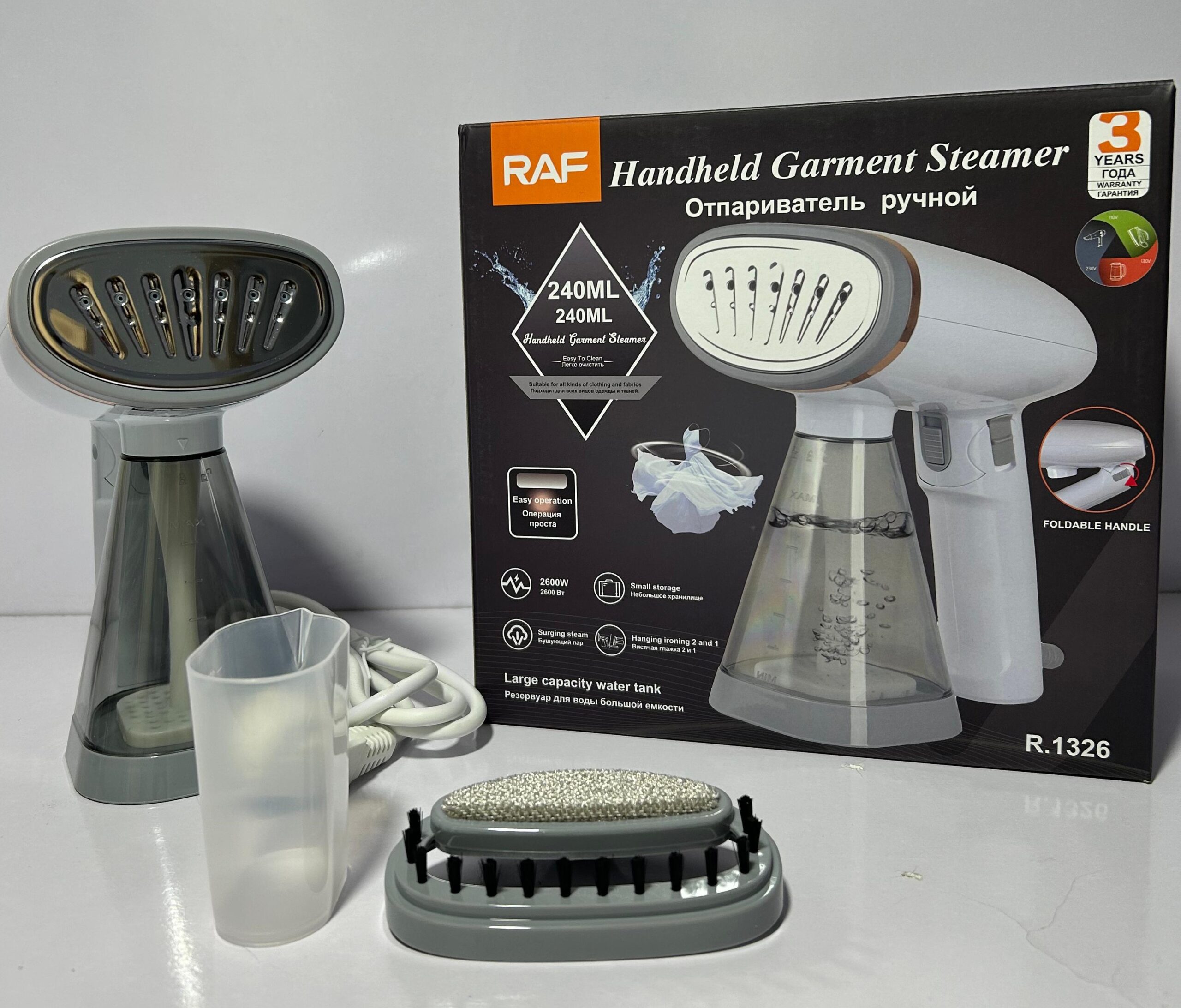 RAF Handheld Garment Steamer Iron 240ML Foldable Portable Steam Iron for Clothes R.1326 - Image 3