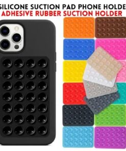 1 PCs Double Side Silicone Suction Pad Phone Holder – Self-Adhesive Square Rubber Grip Pad for All Mobiles & Tablets (Random Color)