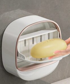 1PC Soap Box Wall Mounted Light Luxury Soap Holder Punch Free Drain Laundry Soap Box Easy Cleaning | Random Colour