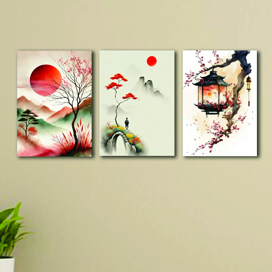 3pcs nature sticky phototile wall frames for home decor 8x11