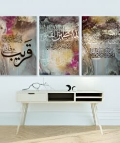 set of 3 sticky wooden frames for home office wall decore / sticky phototiles