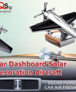 Solar Aeroplane Car Perfume Diffuser – Silver Aircraft Air Freshener for Car Dashboard