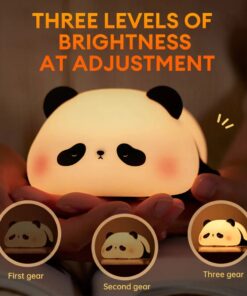 Cute Panda Silicone Night Light – Soft Touch LED Lamp for Kids Bedroom