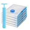 Vacuum Storage Bags Set (5 Bags + 1 Hand Pump) – Reusable Space Saver Compression Bags for Clothes