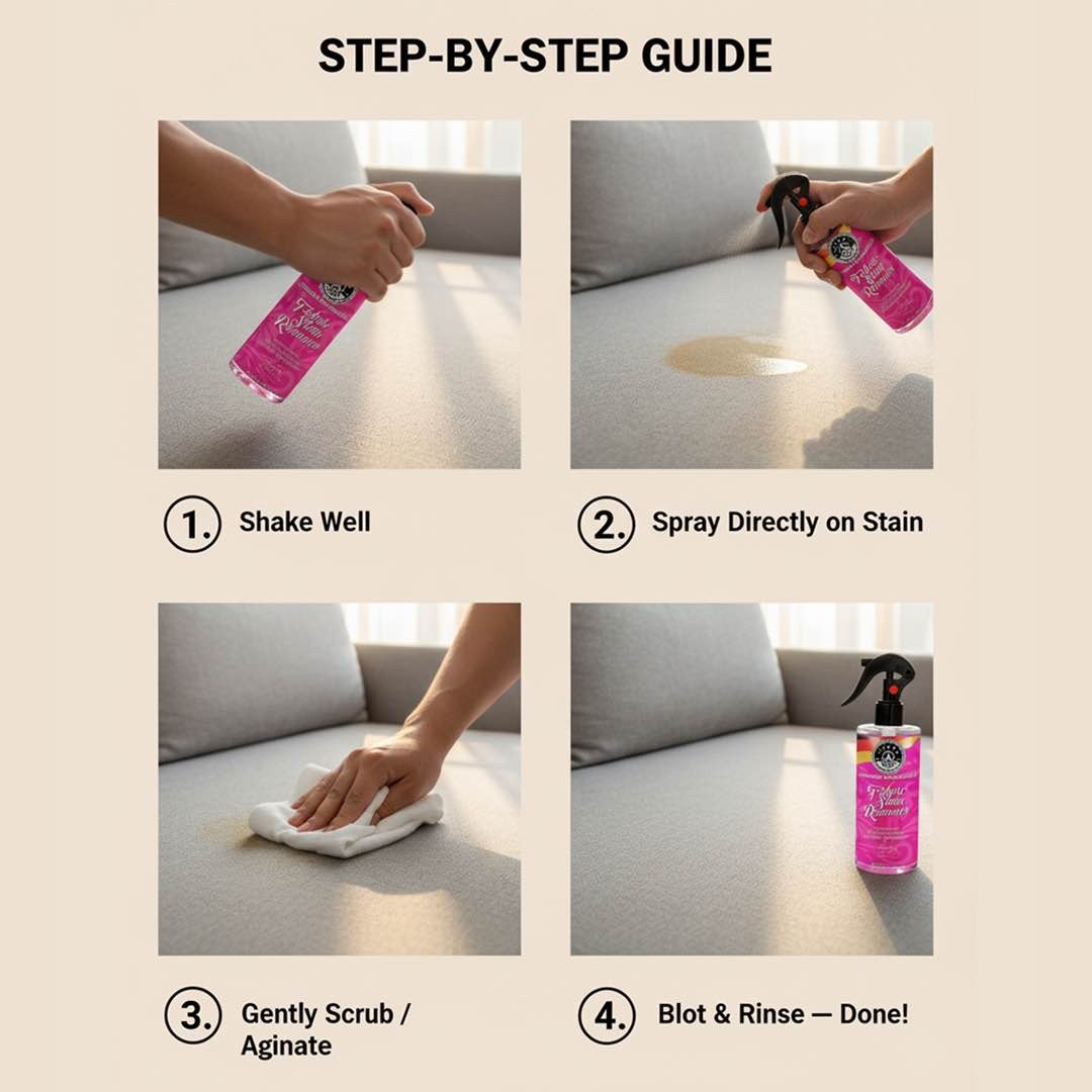 Three Guys Fabric Stain Remover 250ml Fast Acting Cleaner For Carpets Upholstery And Fabric Surfaces - Image 2