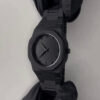 Black Minimalist Analog Wrist Aura Watch With Stainless Steel Strap And Butterfly Lock Non Waterproof