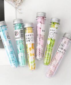 100 Pcs Disposable Flower Paper Soap With Portable Tube Multi Color Travel Sheets For Hand Washing And Outdoor Use Premium Quality (Random Color)