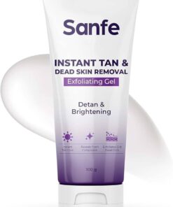 Sanfe Instant Tan & Dead Skin Removal Exfoliating Gel | Detan & Brightening Body Scrub | 100g