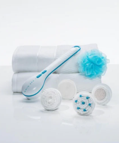 Bathing Spinning Brush with Mesh Sponge Stone 5 Spa Attachment for Cleanse and Pamper Your Body