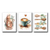 Set of 3 Wall Art Sticky Wooden Canvas Frames for Dining Room and Kitchen Decor / Sticky Photo Tiles - Image 2