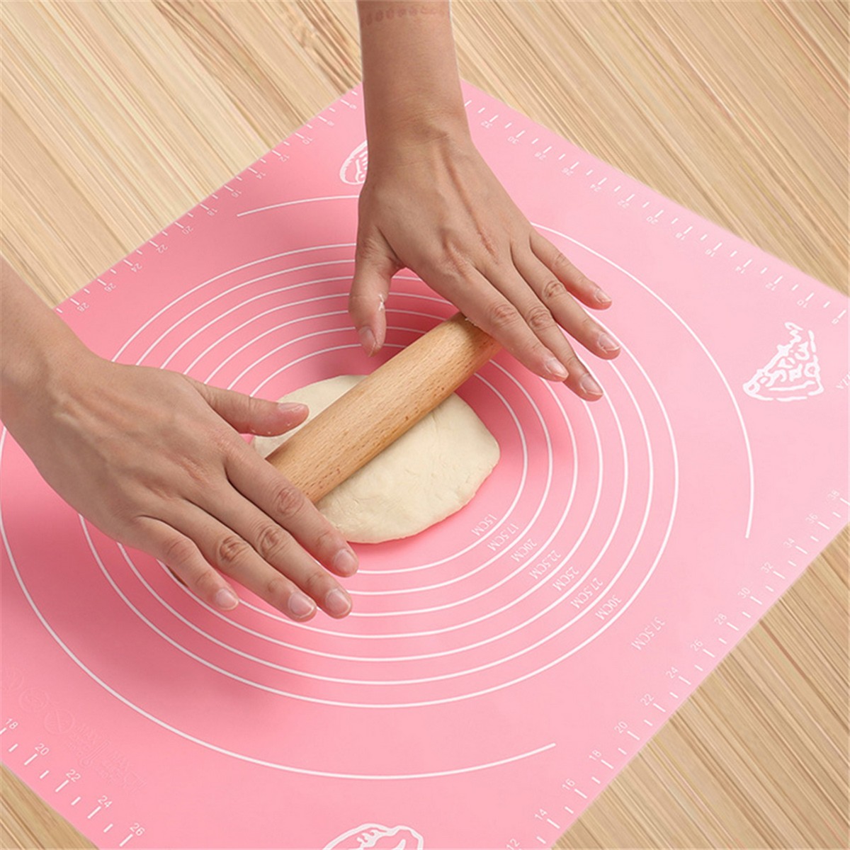 Silicone Baking Roti Mat With Measurements – Heat Resistant Non-Stick Flour Rolling & Kneading Dough Pad | Size 50x40 (Random Color) - Image 2