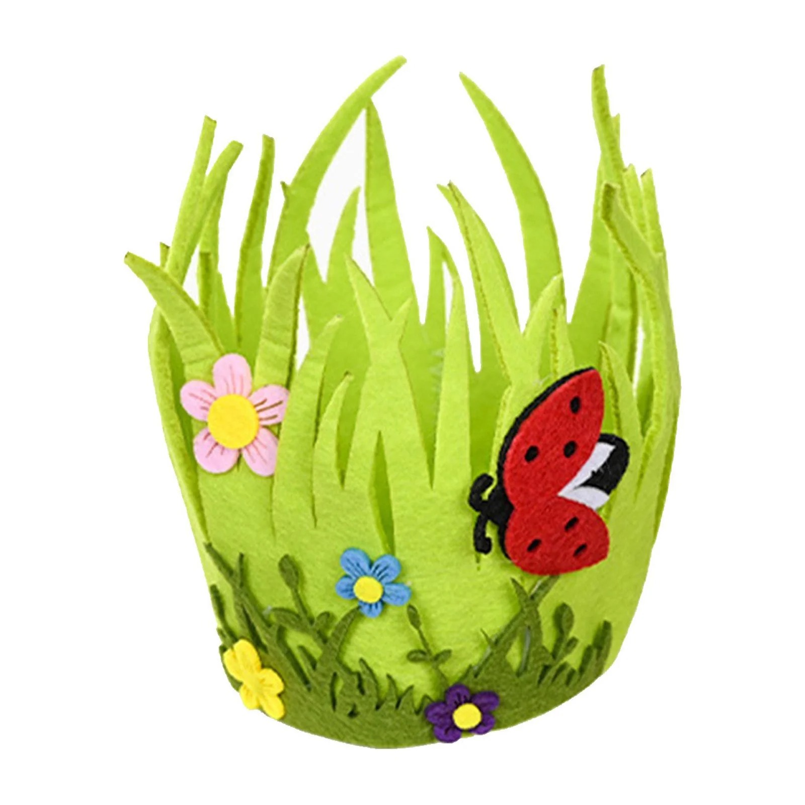 Easter Baskets – Portable Round Non-Woven Buckets for Kids & Adults | Small Woven Party & Birthday Decoration Supplies - Image 2