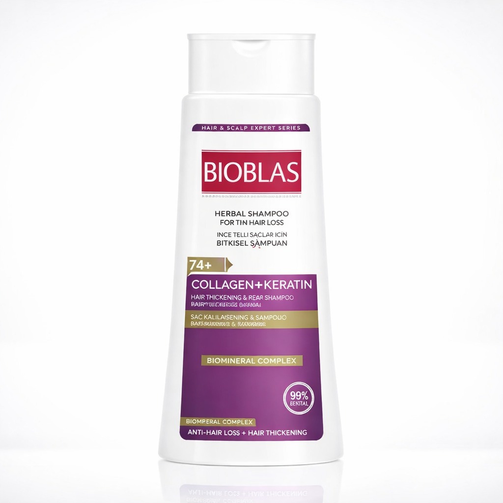 Bioblas Collagen + Keratin Hair Loss Herbal Shampoo – Anti-Hair Fall & Volumizing Formula (360ml) - Image 4