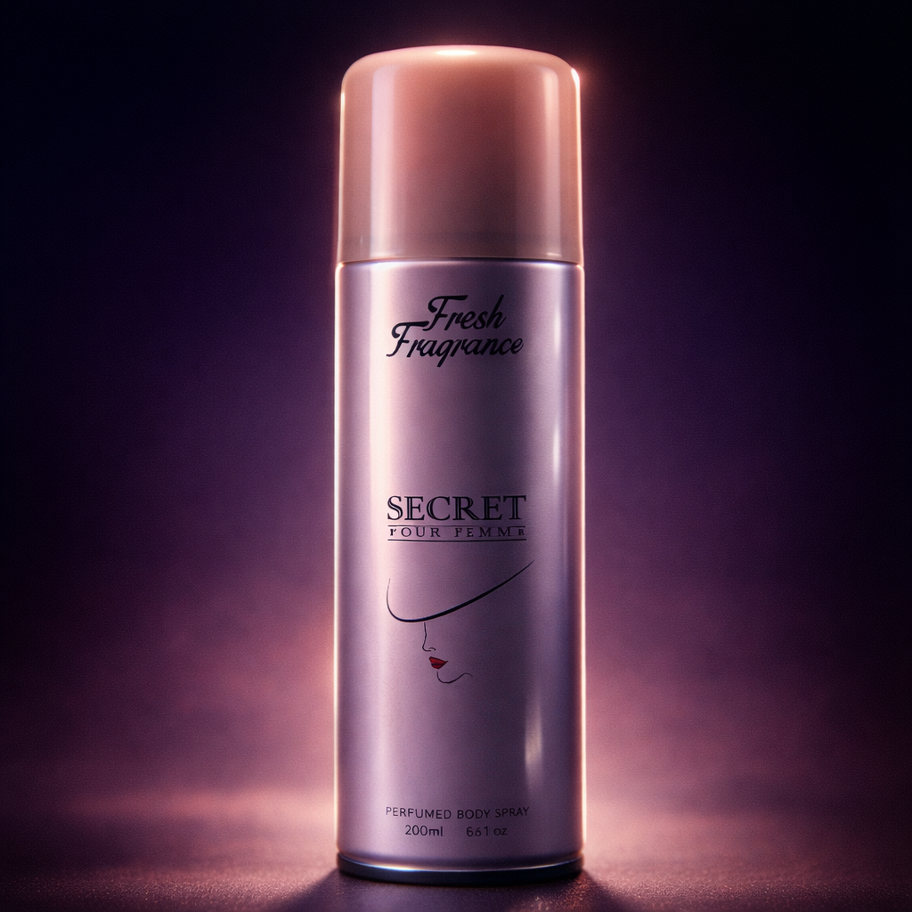 SECRET POUR FEMME Fresh Fragrance Perfumed Body Spray – Elegant Lavender & Pink Design - 200ml - Image 3