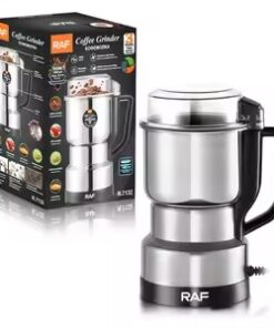 RAF Stainless Steel Electric Coffee Grinder – High-Power Bean & Spice Blender for Home Use