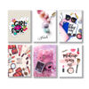 set of 6 make up themed girls room decore wall art wooden sticky Phototile frames