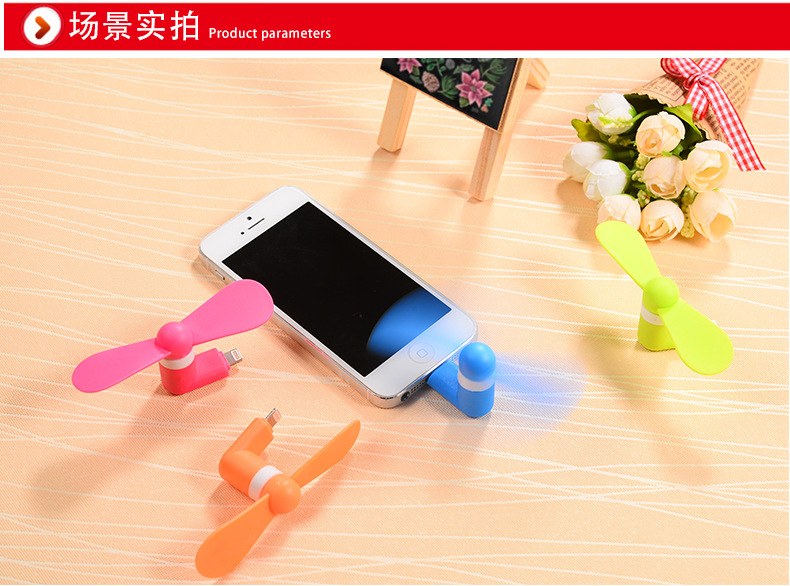 Summer Hot 2 in 1 Mini USB Fan Portable Fan for Mobile Phone Computer , Power bank Air Cooling Fan Android (random color) - Micro USB Fan - Image 4