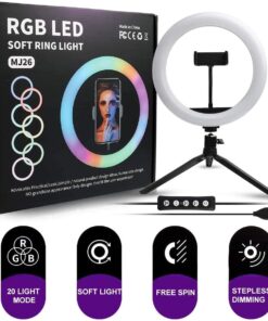 26Cm MJ26 10.2 RGB Led Soft Ring Light | Soft Ring Light with Lighting and Smart Phone Holder