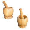 01 Set Wooden Pestle and Mortar For Crushing | Woden chattu watta for Grinding Nuts Dates and other Ingredients - Image 2