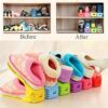 Pack of 2 Double Layer Adjustable Shoe Bracket Storage Shoe Rack | 2 In 1 Foldable Shoe Holder Space Saving (Random color) - Image 4