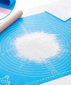 Big Size Silicone Baking Roti Mat With Measurements Heat Resistant Cookie Sheet Oven Liner | Non Stick Flour Rolling Mat | Baking Mat Kneading Dough Pad (Random Color)